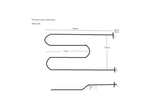 Resistencia evaporacion 500W 190x120 mm.