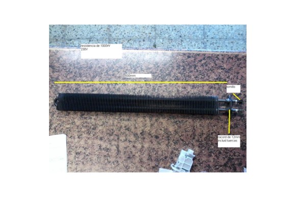 Resistencia aletas 500 mm. 1000W