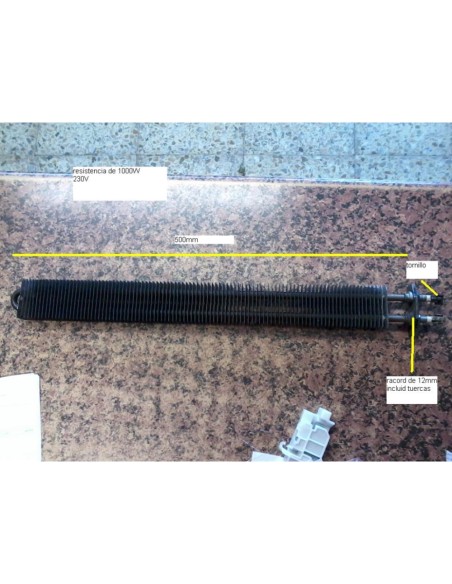 Resistencia aletas 500 mm. 1000W