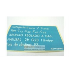 Etiqueta reglado MU1028900
