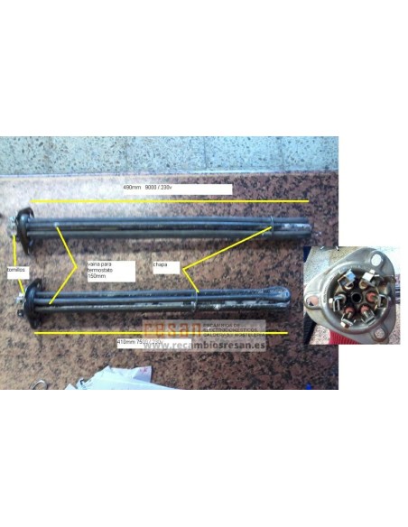 Resistencia lavavajillas 7500W 230V triangulo