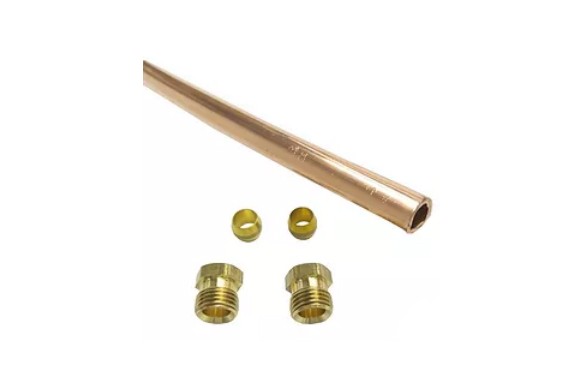 Kit tuberia de cobre d:6x4 mm. (1m) con conectores