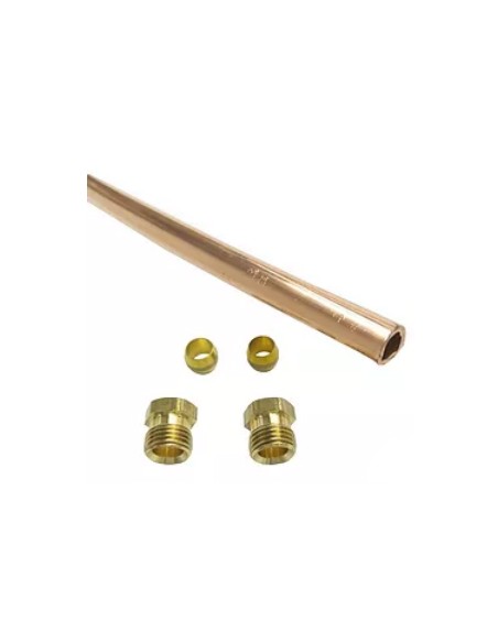 Kit tuberia de cobre d:6x4 mm. (1m) con conectores