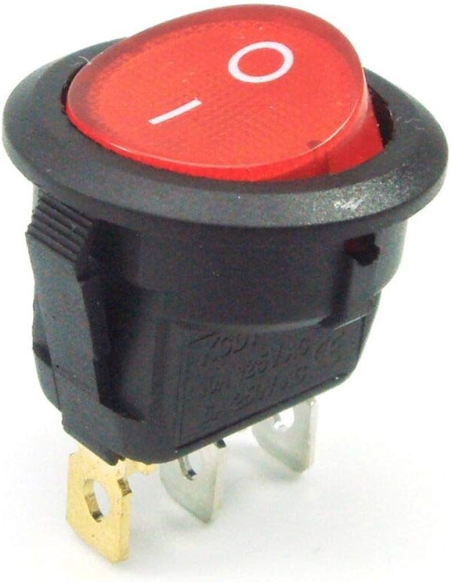 Interruptor luminoso rojo 17 mm. 6A