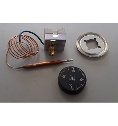 Termostato regulable 0-90 ºC c/mando y dial 1m.