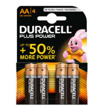 Pila alcalina DURACELL AA - LR6 (pack 4 pilas)