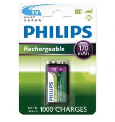 Pila recargable 9V 170mAH Philips